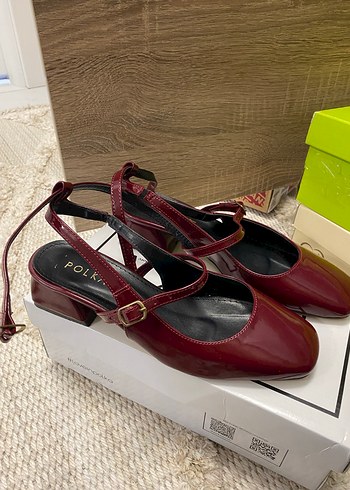 Bordo Tokalı Modern Klasik Kadın Topuklu Ayakkabı - Görsel 4