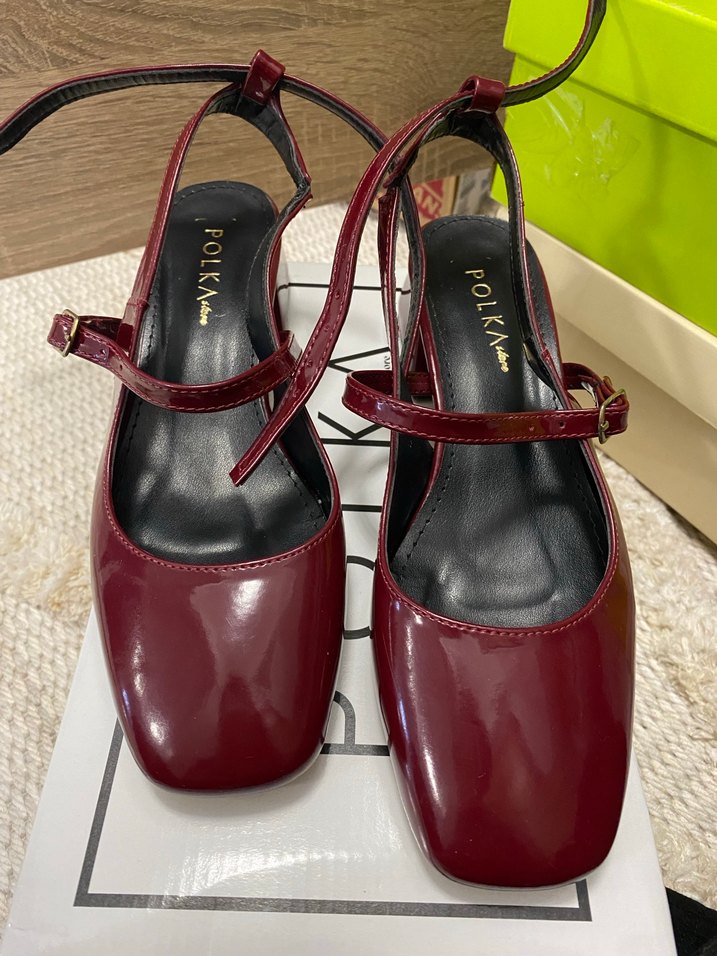 Bordo Tokalı Modern Klasik Kadın Topuklu Ayakkabı - Görsel 2