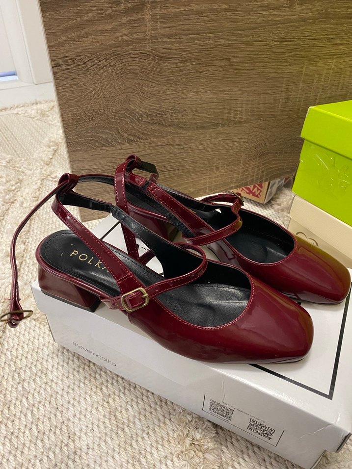 Bordo Tokalı Modern Klasik Kadın Topuklu Ayakkabı - Görsel 4