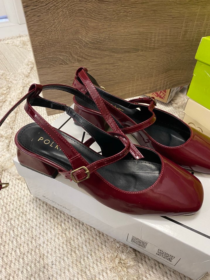 Bordo Tokalı Modern Klasik Kadın Topuklu Ayakkabı - Görsel 3