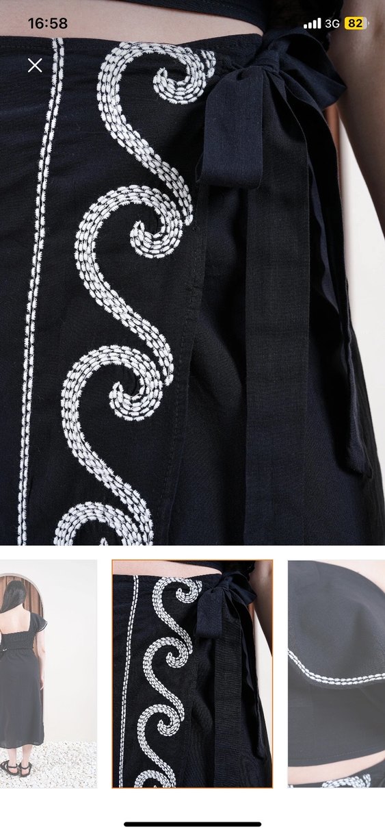 Nakışlı Siyah Bohem Uzun Etek-Bluz - Görsel 3