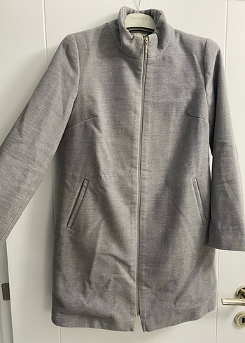 Gri Süet Kadın Midi Kaban - Görsel 2