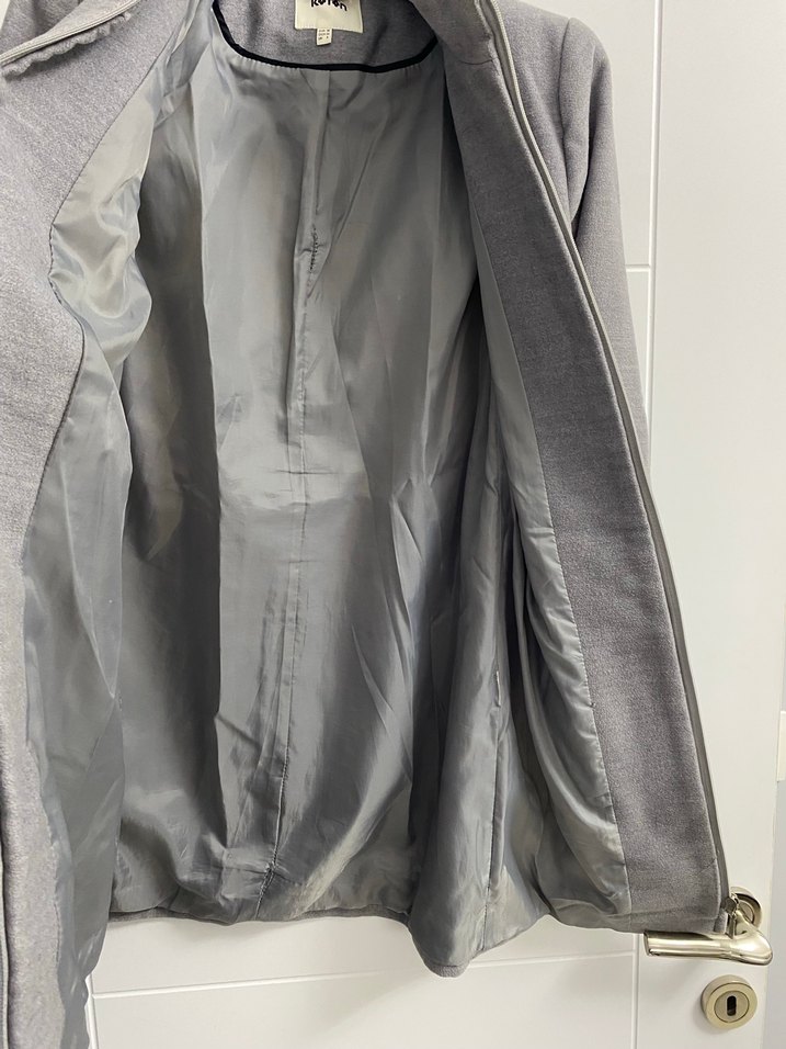 Gri Süet Kadın Midi Kaban - Görsel 3