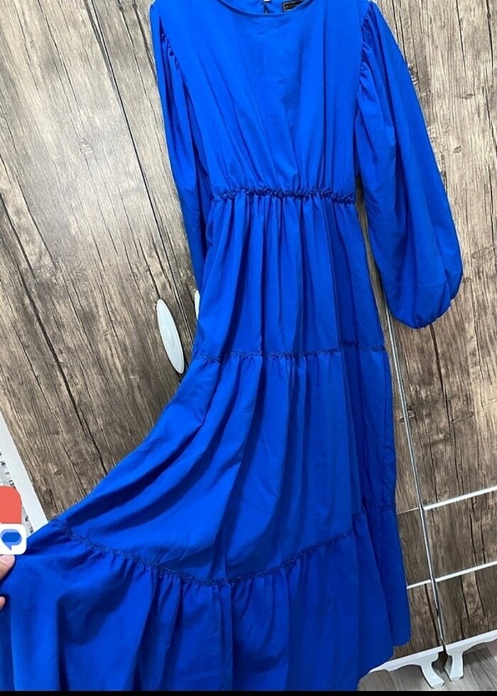 Bayan  fırfırlı rahat dökümlü elbise - Görsel 3