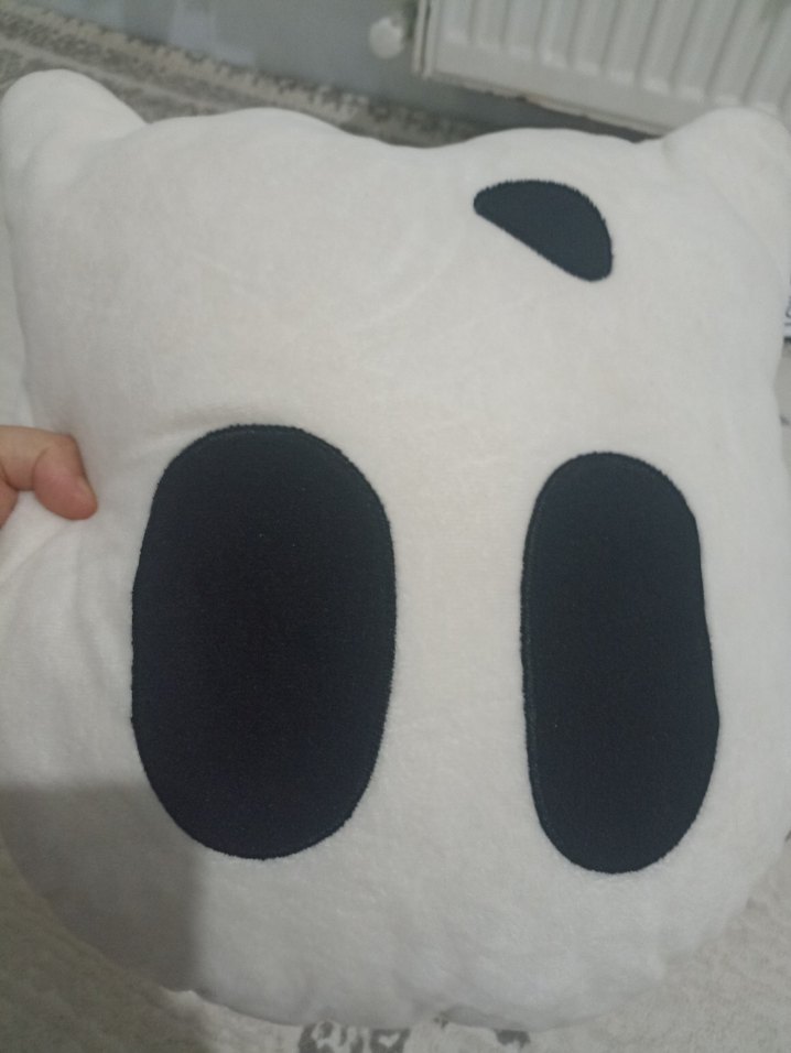 Gri Beyaz Peluş  yastık - Görsel 3