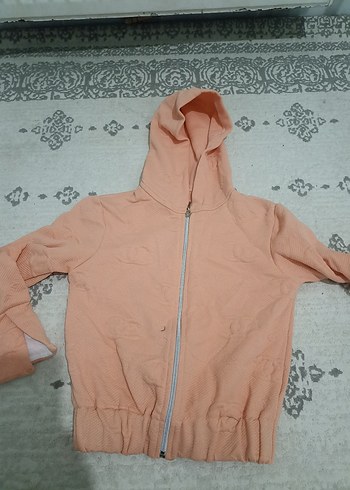 Bej Kapüşonlu Fermuarlı Kadın Ceket - Görsel 2