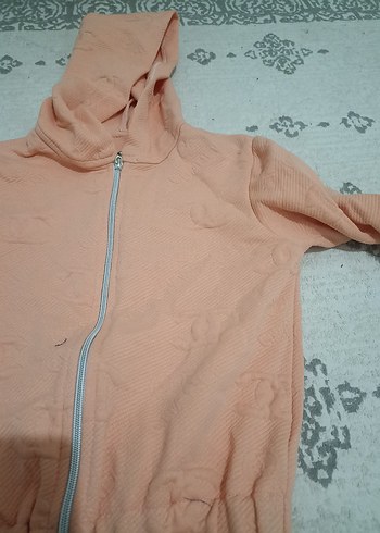 Bej Kapüşonlu Fermuarlı Kadın Ceket - Görsel 3