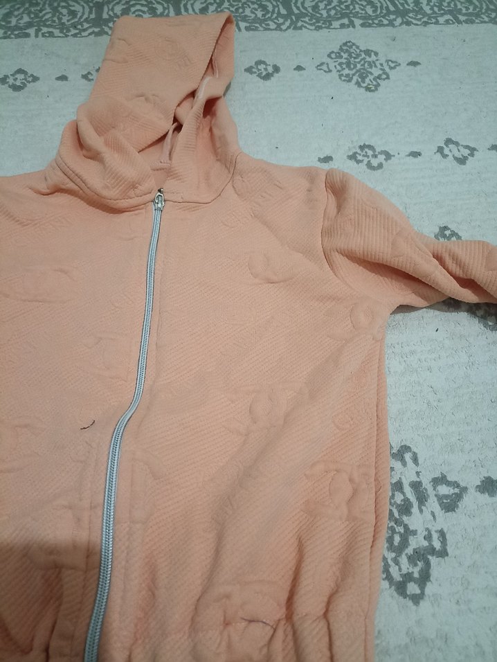 Bej Kapüşonlu Fermuarlı Kadın Ceket - Görsel 3