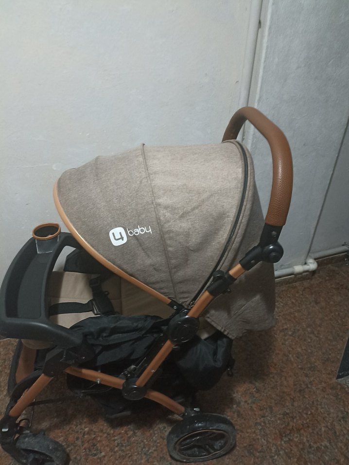 Bej kahve köpüğü lüks Bebek Arabası - Görsel 4