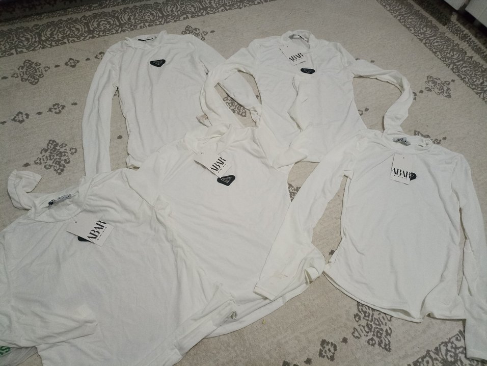 Beyaz Uzun Kollu Body 5 tanesi 400 - Görsel 4