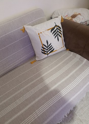 Nakışlı Bohem Tarzı Beyaz Gri Yastık4 adet - Görsel 3