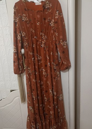 Çiçek Desenli sifon Uzun Bohem Elbise - Görsel 3