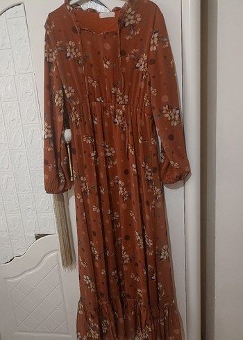 Çiçek Desenli sifon Uzun Bohem Elbise - Görsel 4