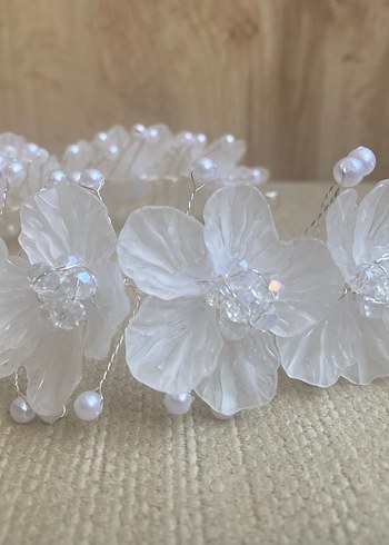 VENÜS BY MELTEM-Boncuklu Beyaz saç Aksesuarı- gelin başı aksesua - Görsel 6