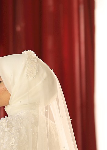 VENÜS BY MELTEM-Boncuklu Beyaz saç Aksesuarı- gelin başı aksesua - Görsel 2