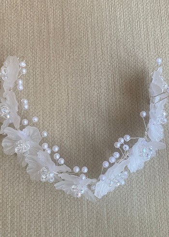 VENÜS BY MELTEM-Boncuklu Beyaz saç Aksesuarı- gelin başı aksesua - Görsel 3