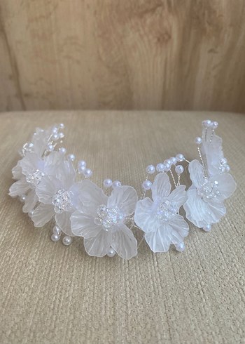 VENÜS BY MELTEM-Boncuklu Beyaz saç Aksesuarı- gelin başı aksesua - Görsel 5