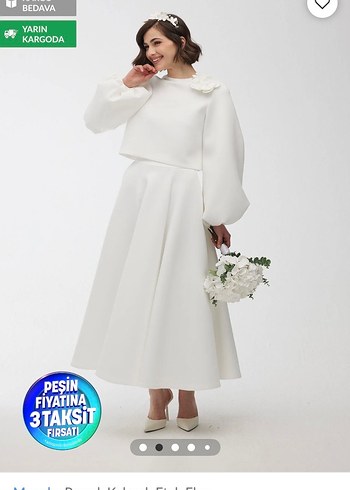 MANUKA ETEKLİ TAKIM- nikah elbisesi - Görsel 2