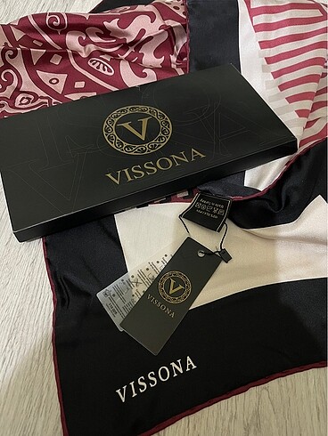 VISSONA Twill ipek eşarp (orijinal)