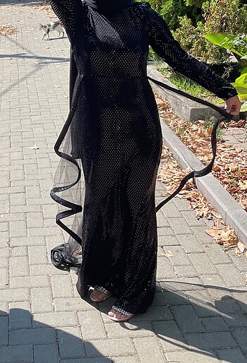 SİYAH TESETTÜR ABİYE-NİŞAN ELBİSESİ