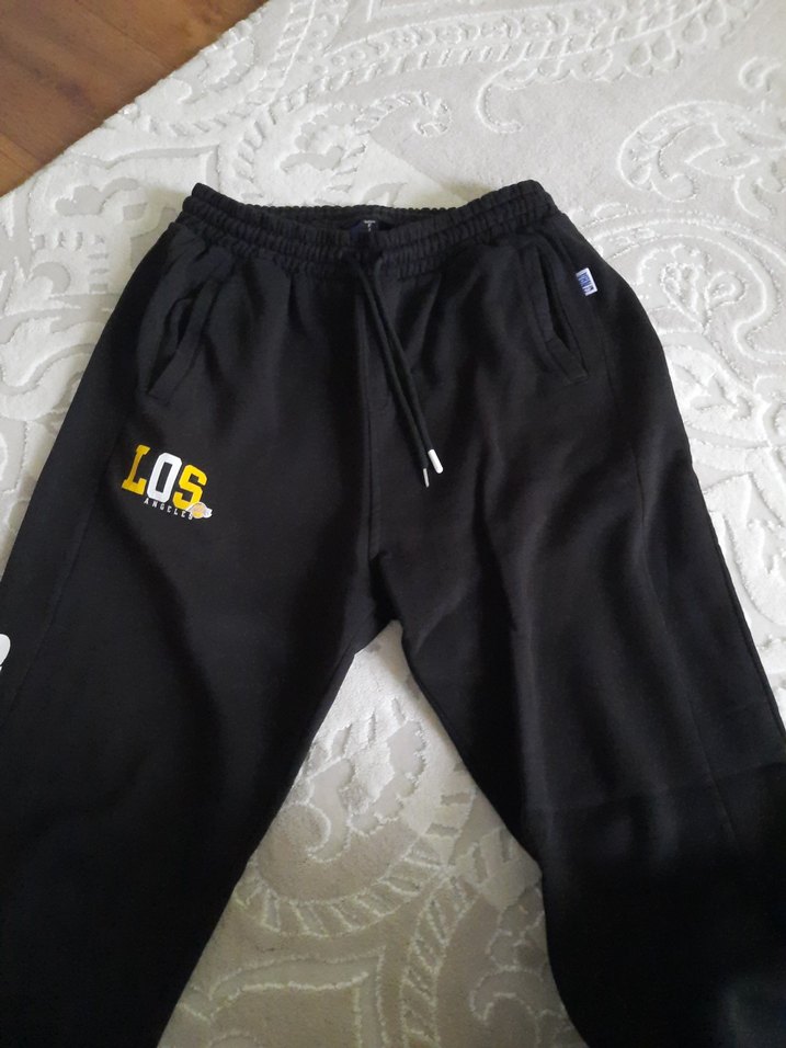 Siyah erkek Rahat Kesim Eşofman Altı - Görsel 2