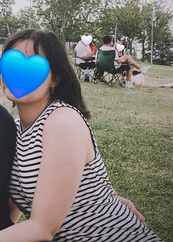 Lacivert Çizgili Pamuklu Elbise - Görsel 2