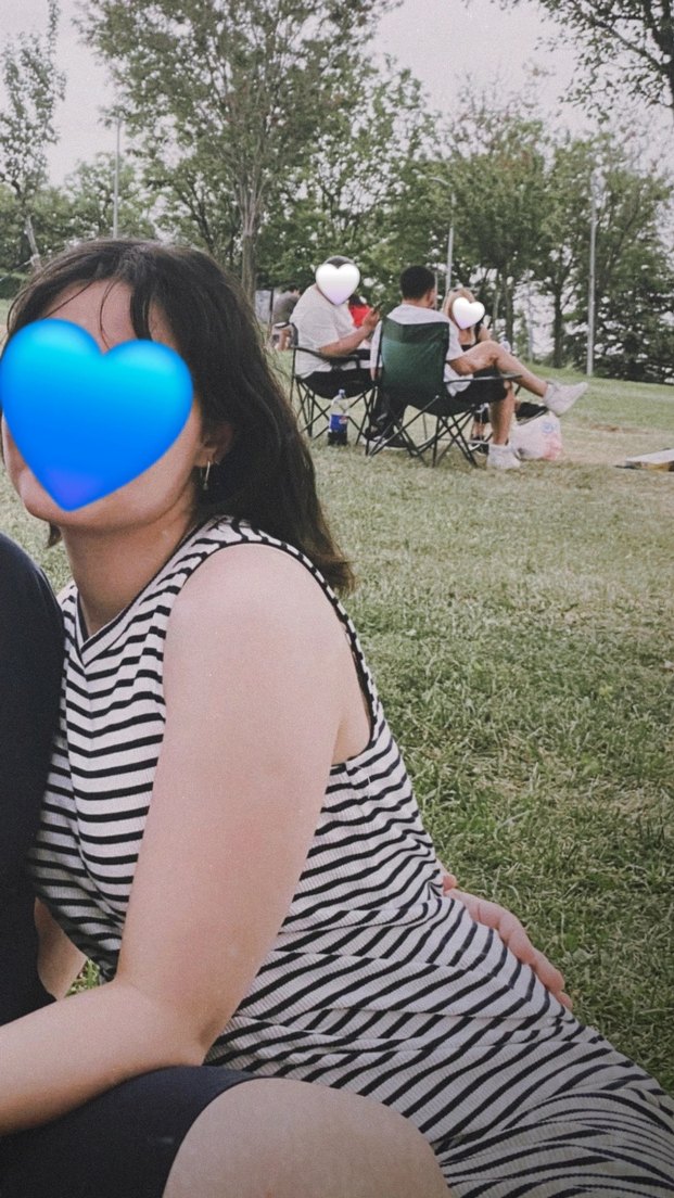 Lacivert Çizgili Pamuklu Elbise - Görsel 2