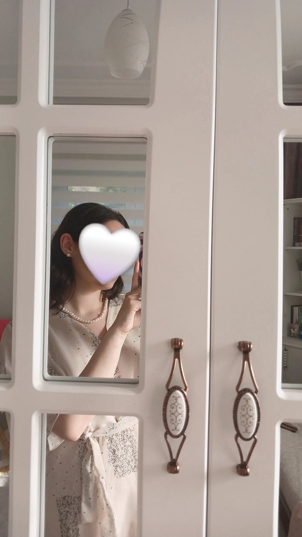 Bohem V Yaka Midi Elbise - Görsel 2