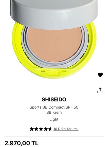 Shiseido Shiseido BB Compact Spf50+ Light Açık Renk