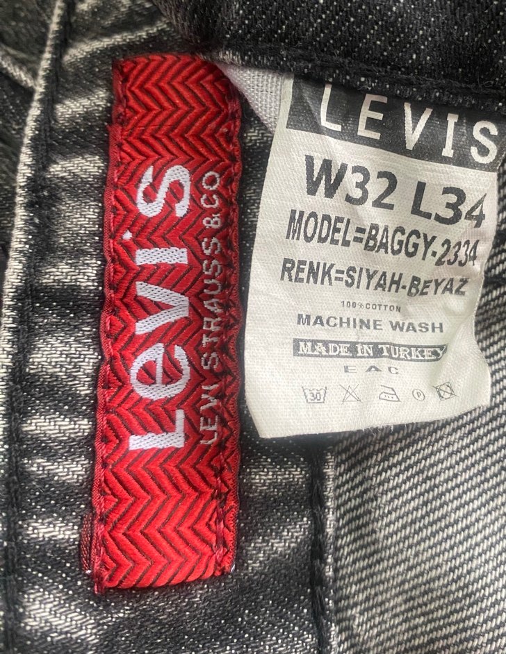Levi's Siyah Denim Jean — görsel 2/4