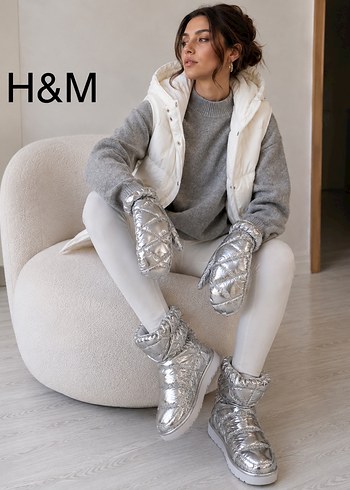 H&M Gumus Metalik Bot Sal