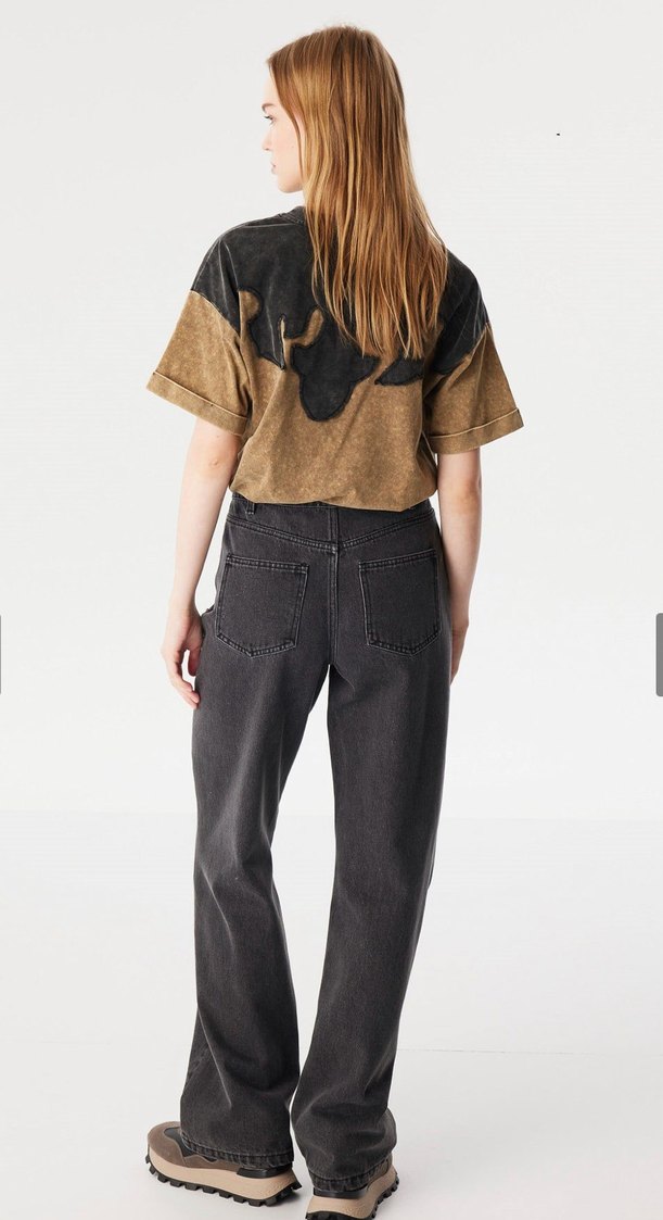 Kadın Gri Payetli Bol Kesim Denim Pantolon — görsel 4/10