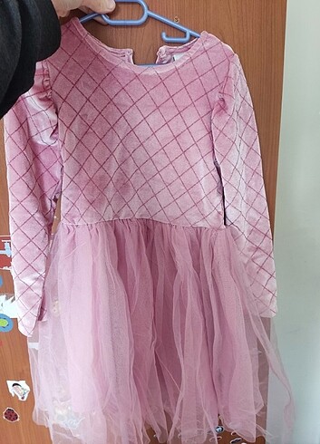 8 Yaş Beden pembe Renk Pembe Elbise