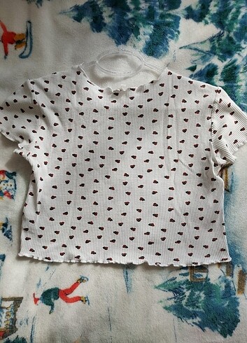Defacto DEFACTO KİRAZLI CROP BLUZ