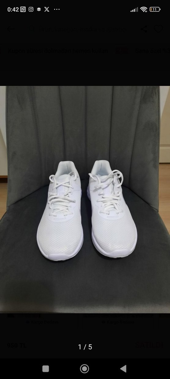 Beyaz erkek Spor Ayakkabı (orijinal) - Görsel 5