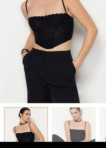 Trendyol & Milla trendyolmilla siyah dantel bustiyer