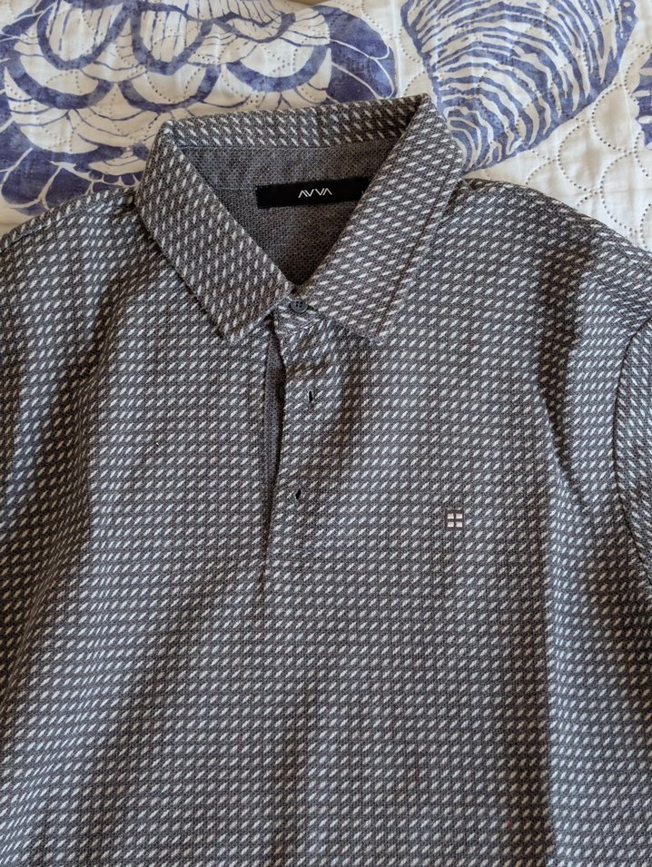 Avva Gri Baskılı Kısa Kollu Polo Tişört - Görsel 2