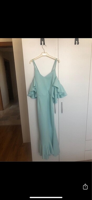 Sırt omuz detaylı elbise - Görsel 6