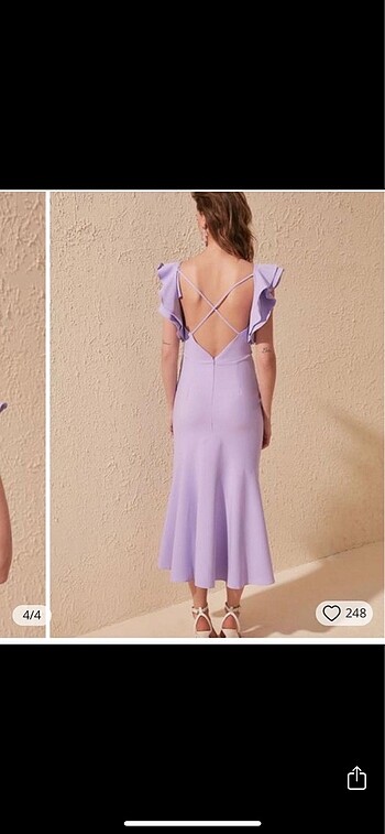 Sırt omuz detaylı elbise - Görsel 3