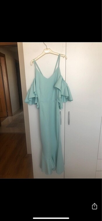 Sırt omuz detaylı elbise - Görsel 7