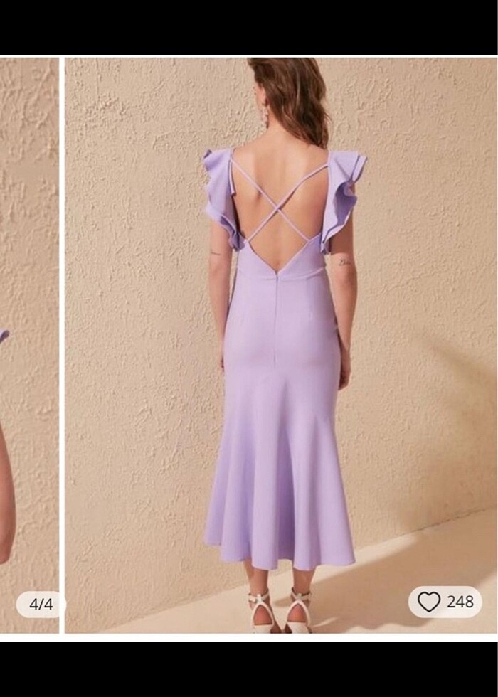 Sırt omuz detaylı elbise - Görsel 3