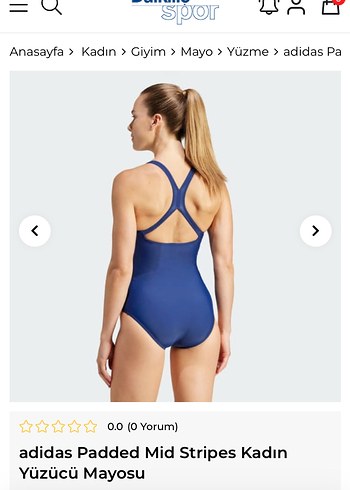 Adidas Mavi Spor Askılı Kadın Mayo - Görsel 5