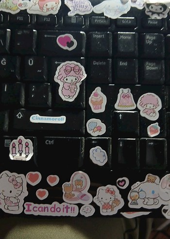  Beden Pembe Stickerlı Karanlık Klavye