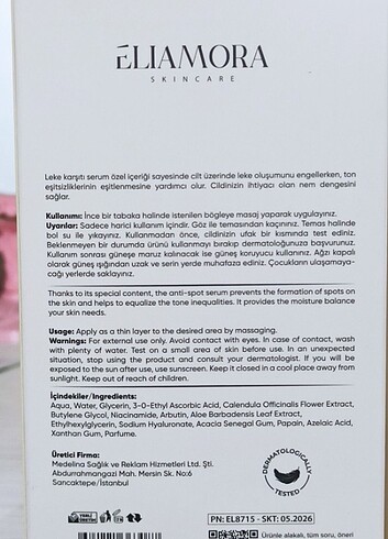 Beden Elıamora yeni etiketli