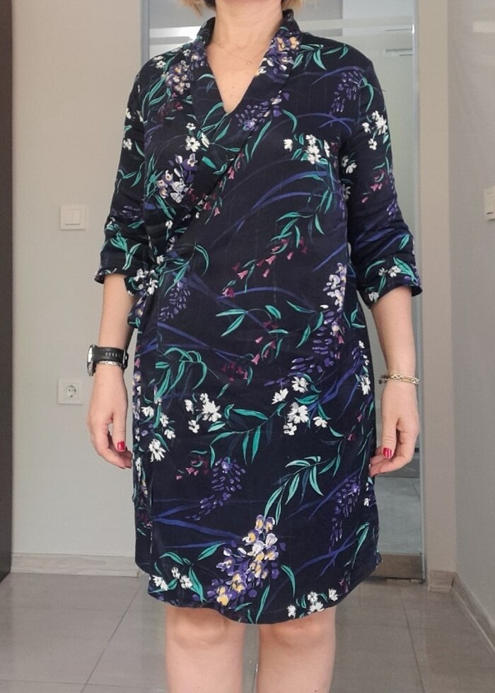 Pamuk saten elbise - Görsel 2