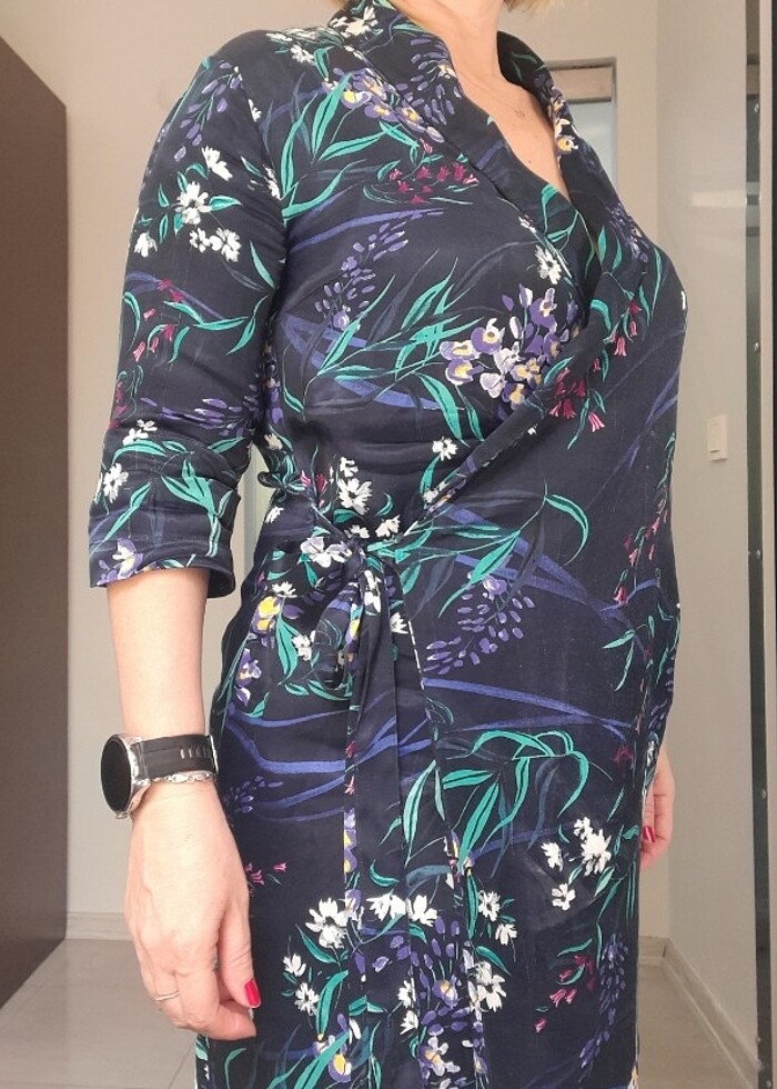 Pamuk saten elbise - Görsel 3