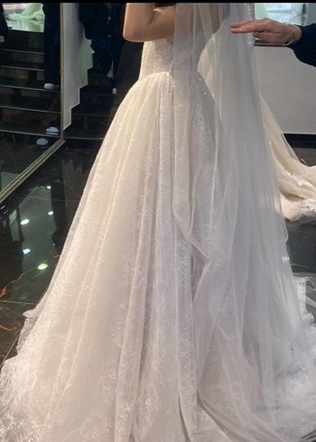 Straplez Uzun A Kesim Gelinlik - Görsel 2