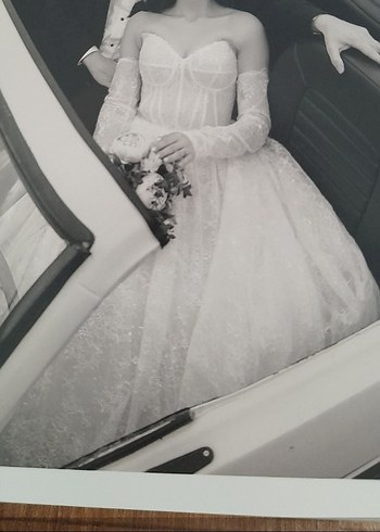 Straplez Uzun A Kesim Gelinlik - Görsel 5