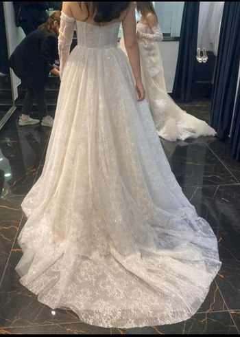 Straplez Uzun A Kesim Gelinlik - Görsel 3