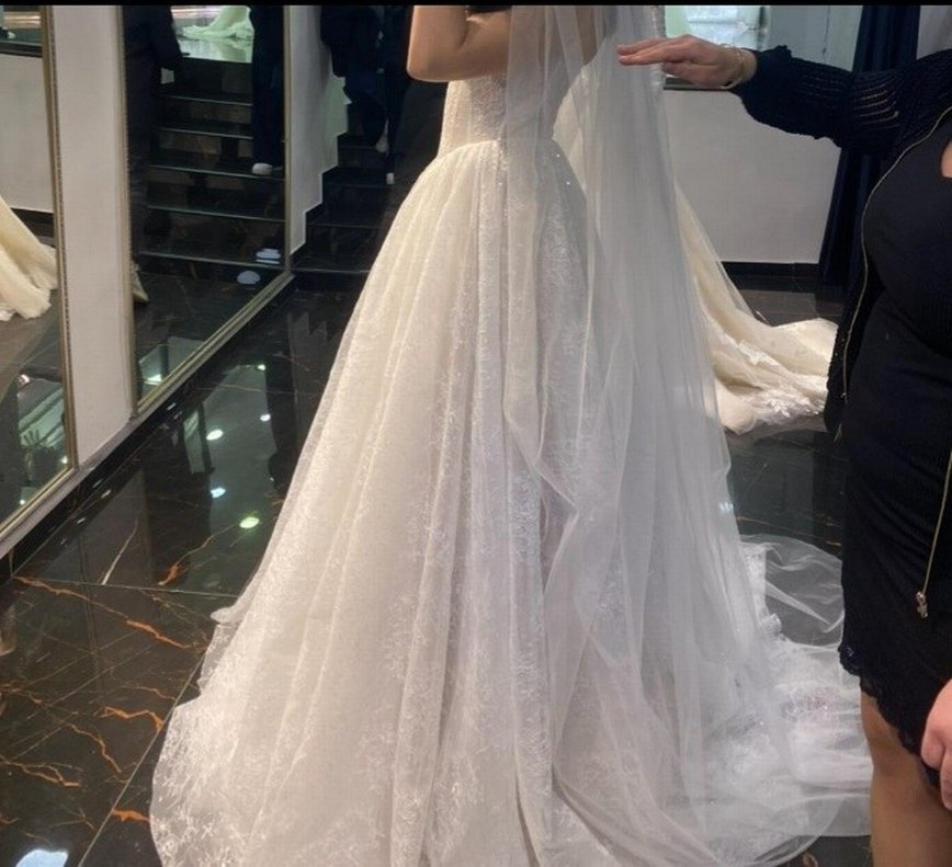 Straplez Uzun A Kesim Gelinlik - Görsel 2